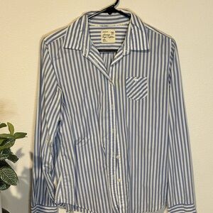 American eagle outfitters Blue and White Striped Shirt